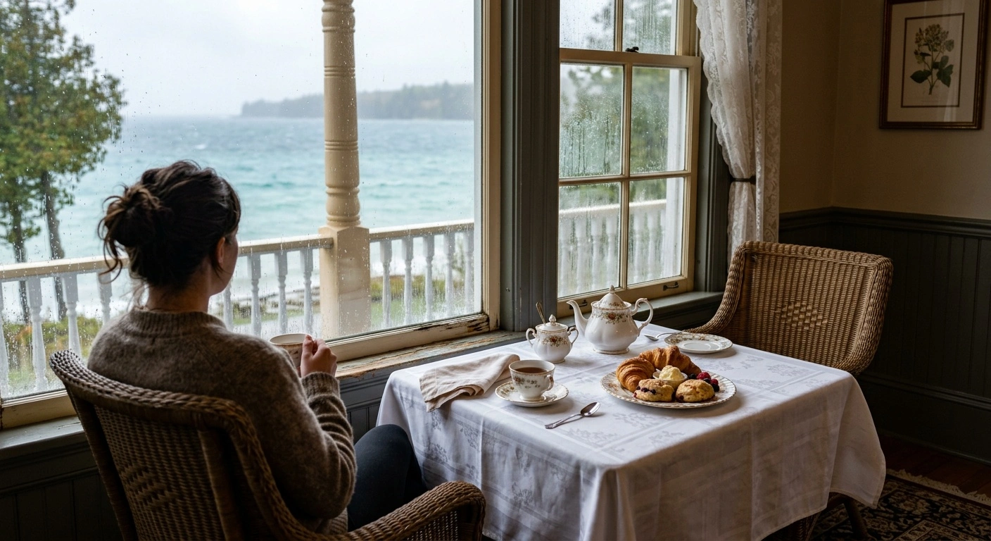 rainy day Mackinac Island
